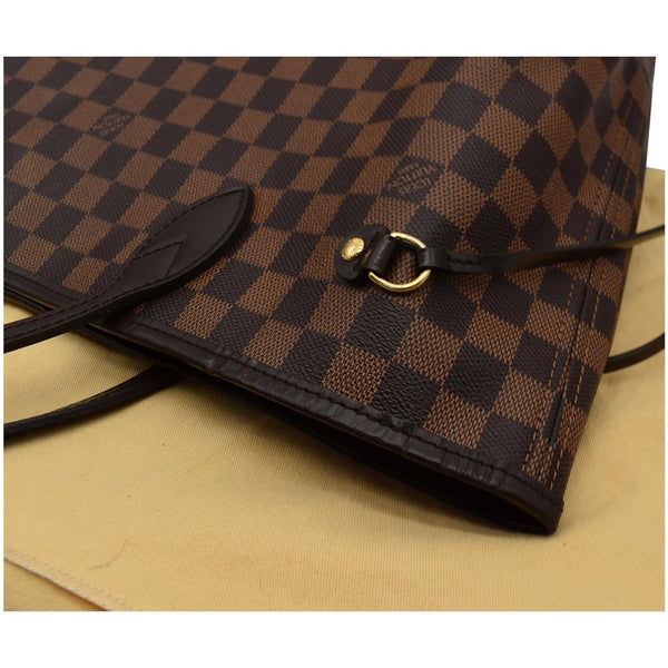 LOUIS VUITTON Neverfull MM Damier Ebene Tote Bag Brown