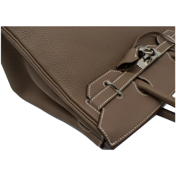 HERMES Birkin 25 Togo Leather Tote Bag Etoupe