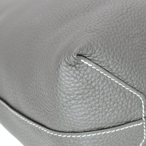 HERMES Double Sens 36 Reversible Taurillon Clemence Tote Bag Black