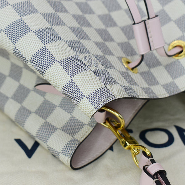 LOUIS VUITTON Neonoe MM Damier Azur Shoulder Bag Rose