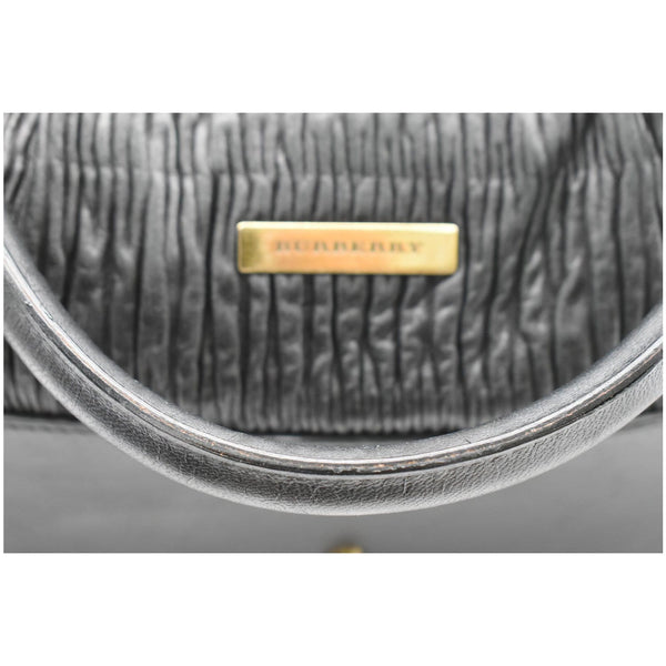 BURBERRY Studded Leather Satchel Bag Black