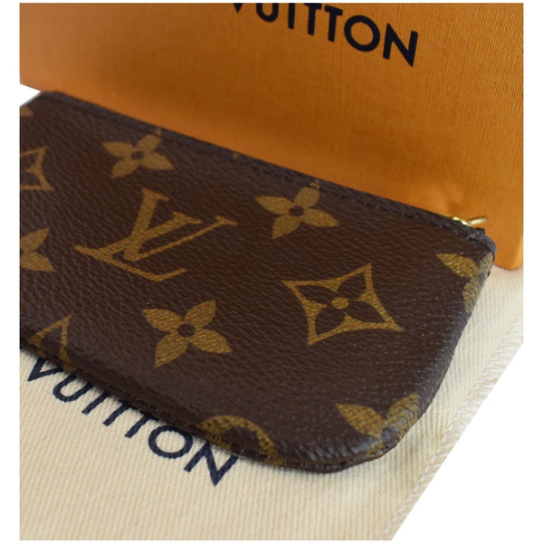 LOUIS VUITTON Monogram Canvas Pochette Key Cles Coin Case Brown