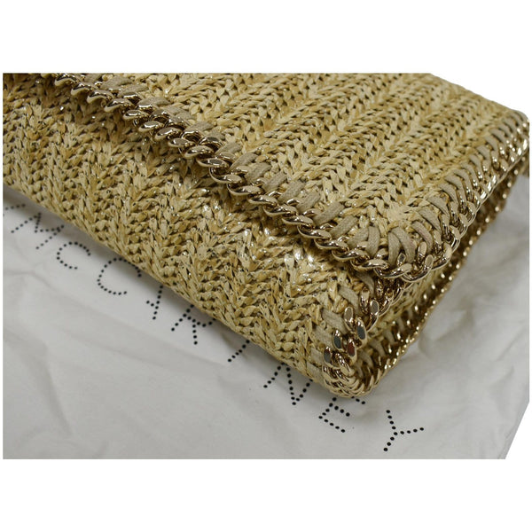 STELLA MCCARTNEY Falabella Small Raffia Shoulder Bag Beige