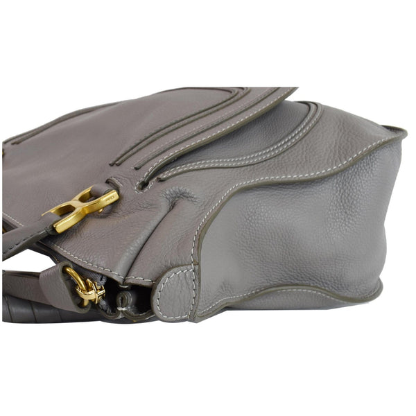 CHLOE Marcie Large Calfskin Leather Shoulder Bag Grey