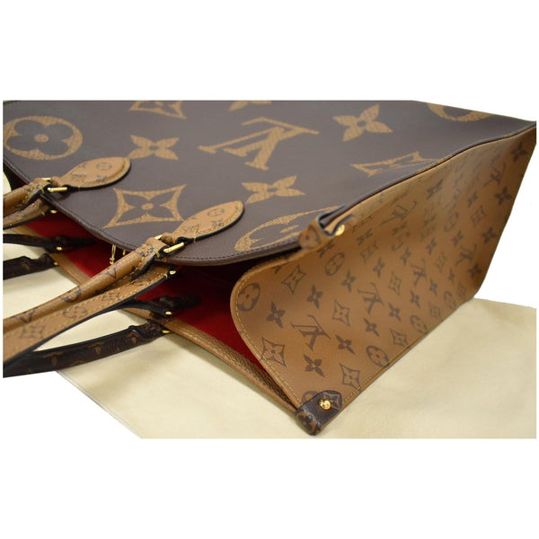 LOUIS VUITTON Onthego GM Reverse Monogram Canvas Tote Shoulder Bag Brown