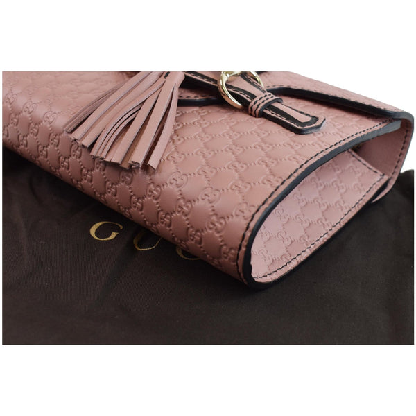 GUCCI Emily Mini Micro GG Guccissima Leather Shoulder Bag Pink 449636