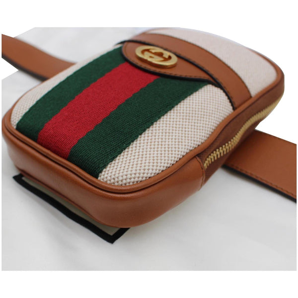 GUCCI Vintage Canvas Phone Case Belt Bag Dark Brown 581519