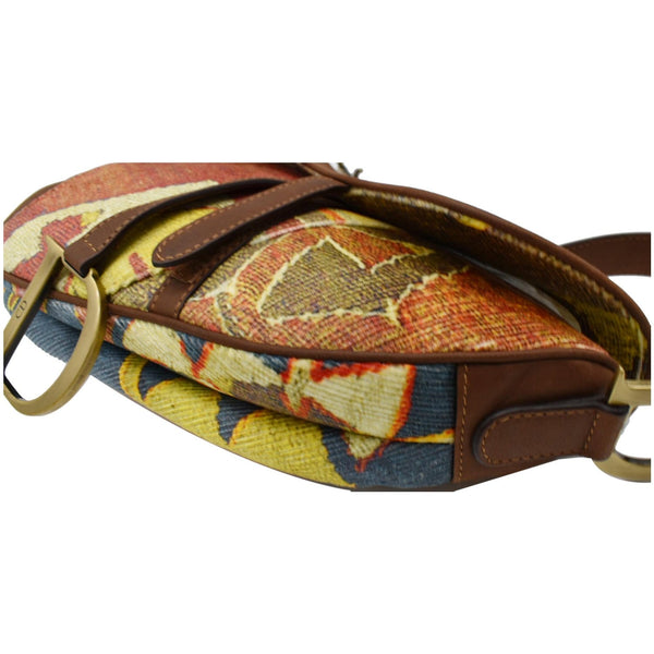 Christain Dior Impression Kilim Tapestry Canvas Saddle Bag CD logo