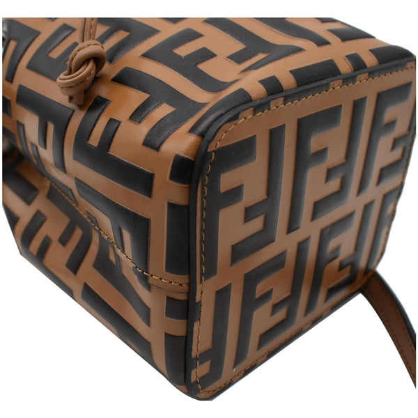 FENDI Mon Tresor Leather Bucket Crossbody Bag Brown