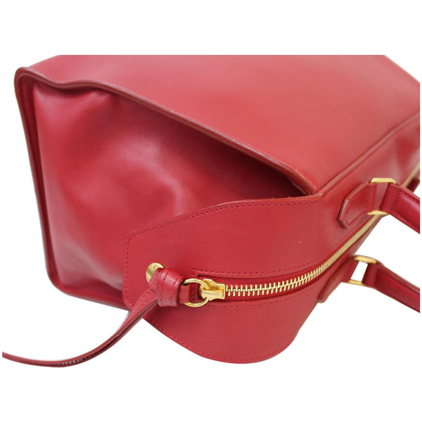 CELINE Ring Small Smooth Leather Tote Bag Red