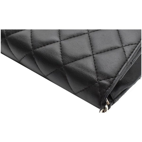 CHANEL WOC Lambskin Leather Chain Crossbody Bag Black