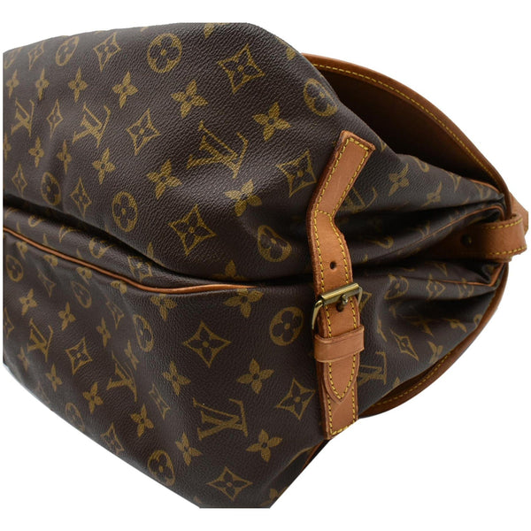 LOUIS VUITTON Saumur 35 Monogram Canvas Shoulder Bag Brown