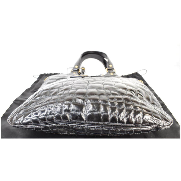 YVES SAINT LAURENT Tribute Embossed Patent Leather Tote Bag Black - Last Call