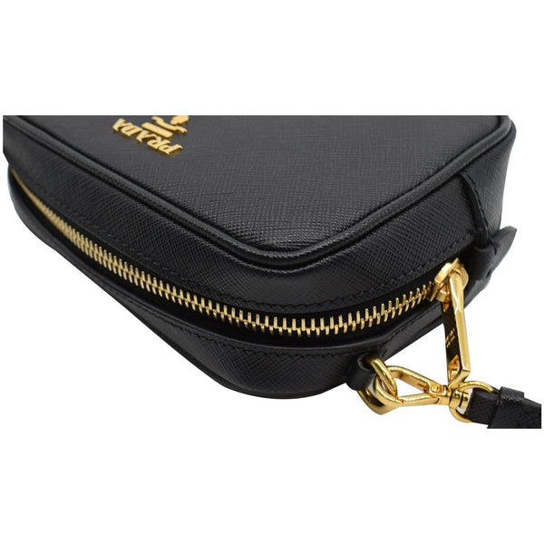PRADA Saffiano Leather Camera Crossbody Bag Black