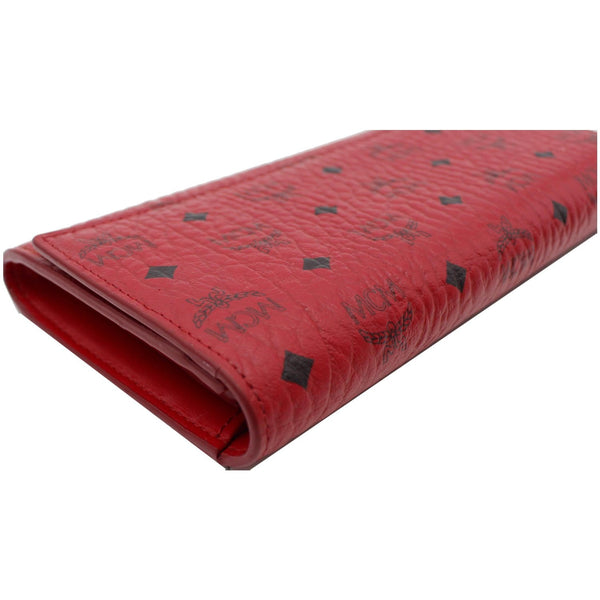 MCM Visetos Large Monogram Coated Canvas Wallet Red