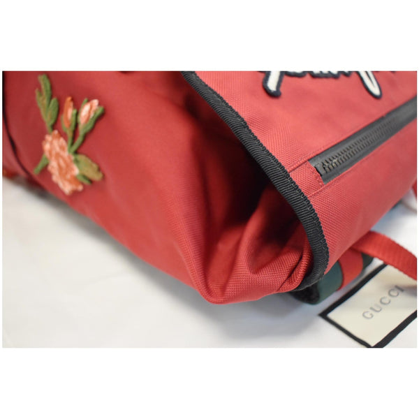 GUCCI Techno Embroidered Canvas Web Backpack Bag Red 45098