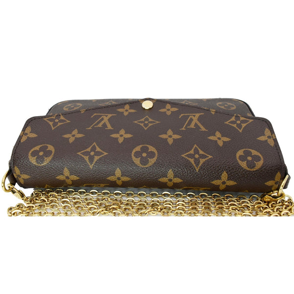 LOUIS VUITTON Felicie Monogram Canvas Pochette Crossbody Bag Brown