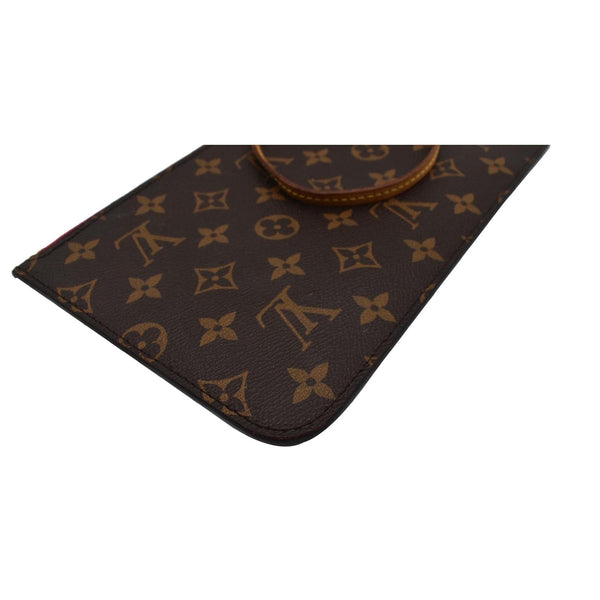 LOUIS VUITTON Neverfull MM Monogram Canvas Pochette Wristlet Pouch Brown