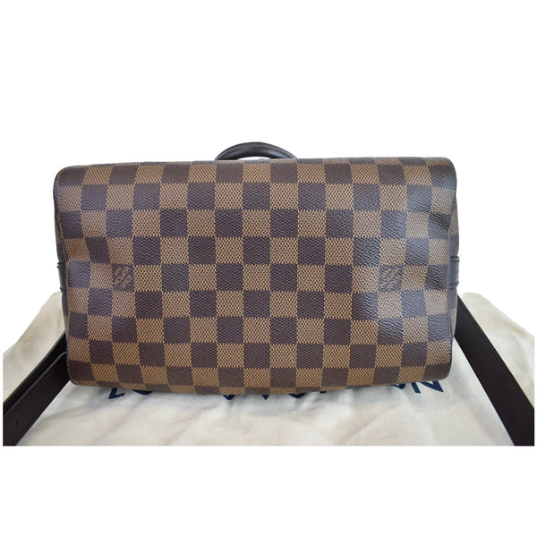 Louis Vuitton Speedy 25 Bandouliere Damier Ebene Bag - flat bottom view
