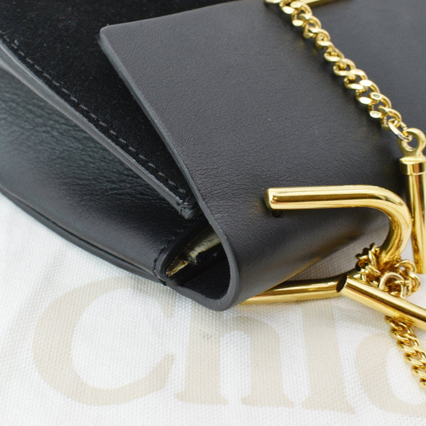 CHLOE Mini Drew Suede Calfskin Leather Crossbody Bag Black