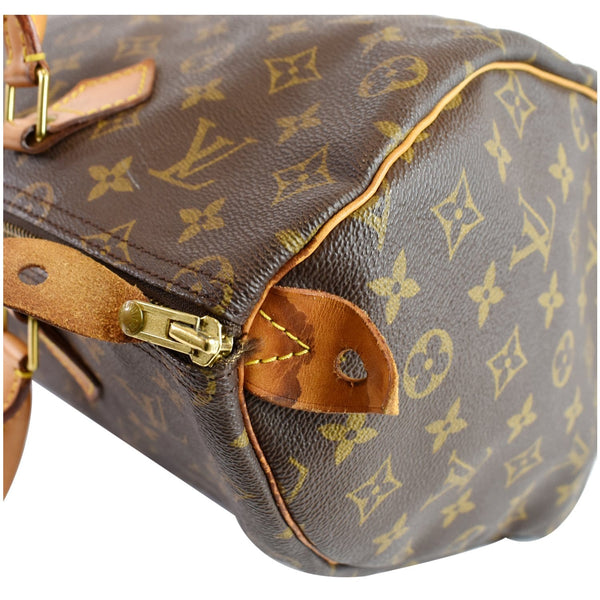 LOUIS VUITTON Speedy 35 Monogram Canvas Satchel Handbag Brown