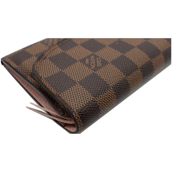 LOUIS VUITTON Emilie Damier Ebene Wallet Brown