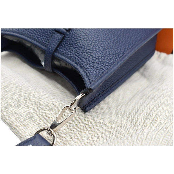 HERMES Evelyne TPM Clemence Leather Crossbody Bag Blue