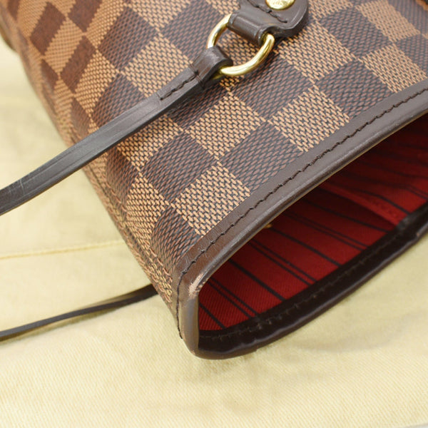 LOUIS VUITTON Neverfull MM Damier Ebene Tote Bag Brown