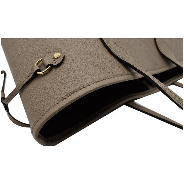 LOUIS VUITTON Neverfull MM Monogram Empreinte Tote Bag Beige