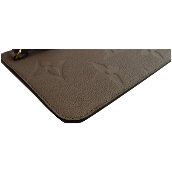 LOUIS VUITTON Empreinte Monogram Neverfull MM Pochette Wristlet Pouch Beige