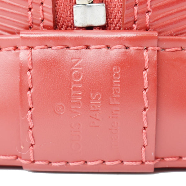 LOUIS VUITTON Alma PM Epi Leather Satchel Bag Red