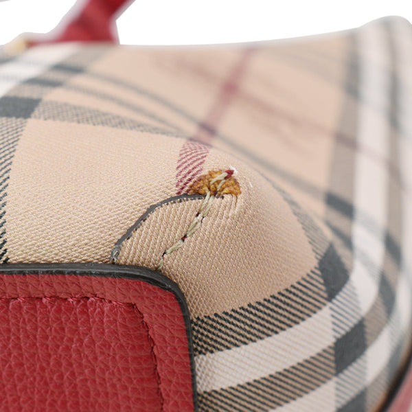 BURBERRY Reversible Haymarket Coated Canvas Tote Bag Beige