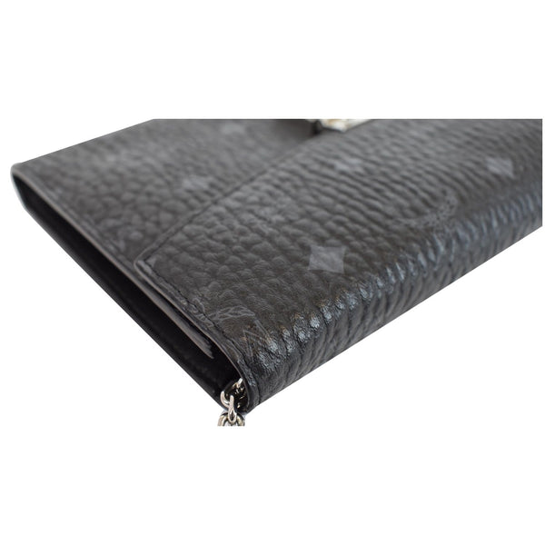 MCM Millie Flap Visetos Wallet On Chain Black