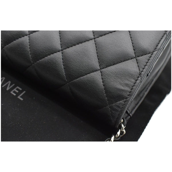 CHANEL WOC Lambskin Leather Chain Crossbody Bag Black
