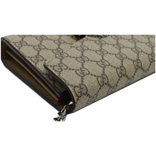 GUCCI Dionysus GG Supreme Crossbody Chain Wallet Beige 401231