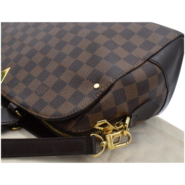 LOUIS VUITTON Kensington Bowling Damier Ebene Satchel Bag Brown