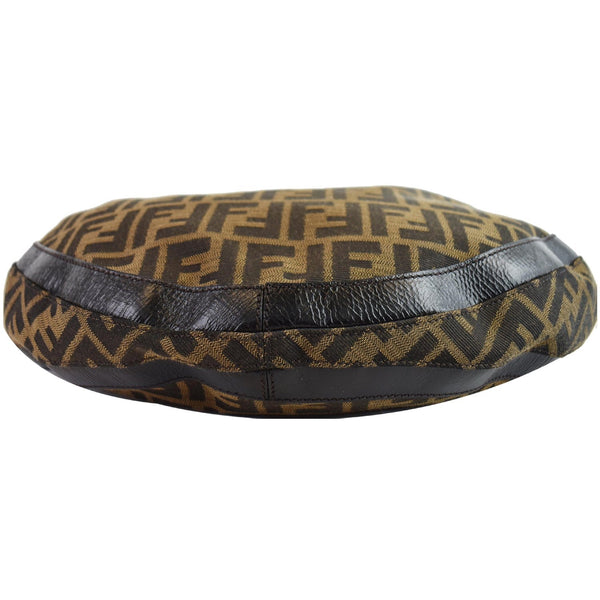 Fendi Half Moon Zucca Canvas Hobo bag leather strip