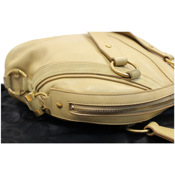 YVES SAINT LAURENT Muse Leather Dome Satchel Bag Tan - Final Sale