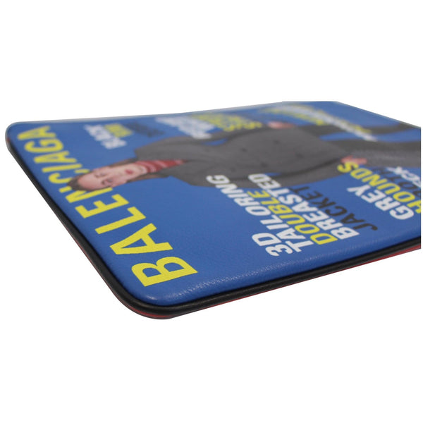 BALENCIAGA Magazine Print Leather Zippy Clutch Red/Blue - 20% OFF