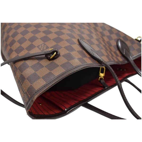 LOUIS VUITTON Neverfull MM Damier Ebene Tote Shoulder Bag Brown