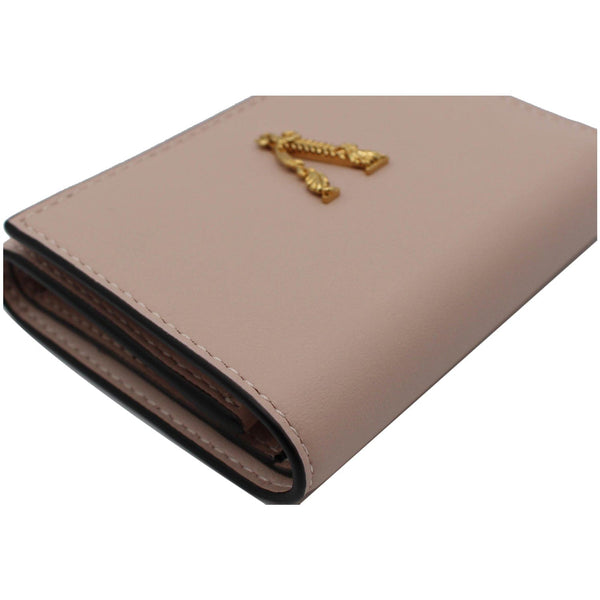 VERSACE Virtus Bifold Leather Wallet Light Pink