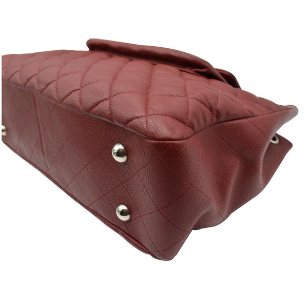 Chanel Front Flap Pocket Quilted Caviar Leather Tote Bag