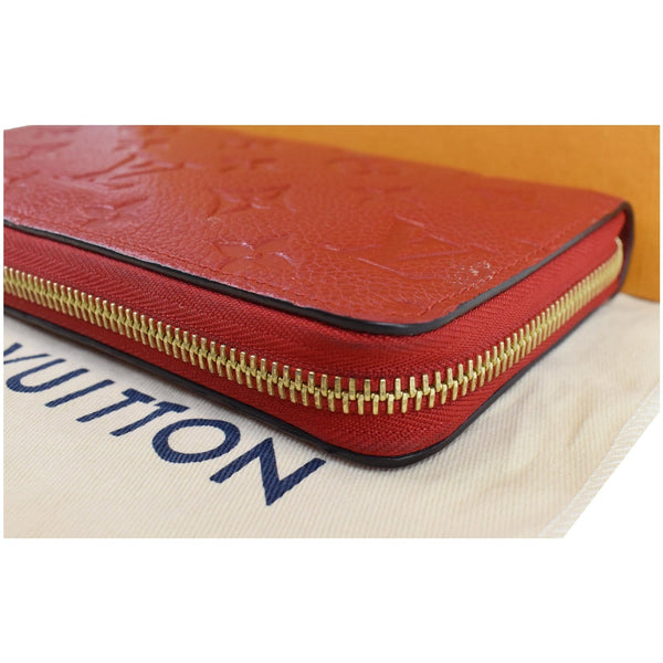 LOUIS VUITTON Monogram Empreinte Leather Zippy Wallet Red