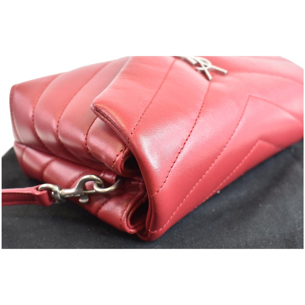 YVES SAINT LAURENT Loulou Toy Matelasse Leather Crossbody Bag Red