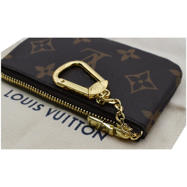 LOUIS VUITTON Pochette Key Cles Monogram Canvas Coin Case Brown