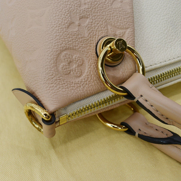 LOUIS VUITTON V MM Monogram Empreinte Tote Shoulder Bag Rose