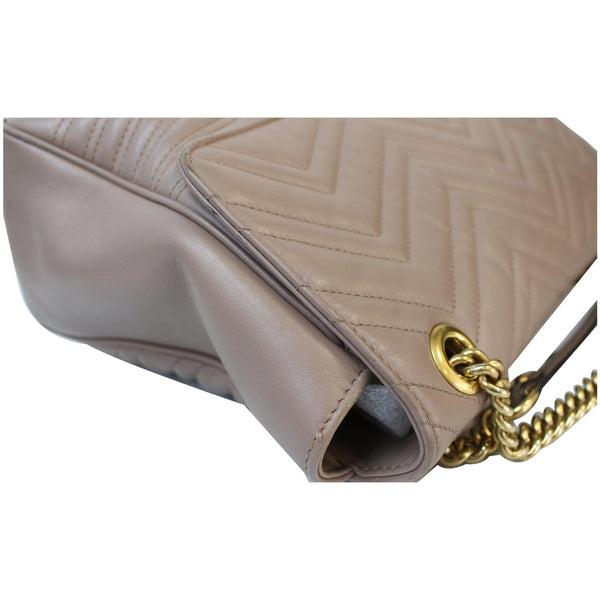 GUCCI Large GG Marmont Calfskin Matelasse Shoulder Bag Nude 498090