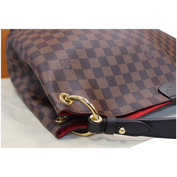 lv Graceful MM Damier Ebene Shoulder Bag Gold Ring