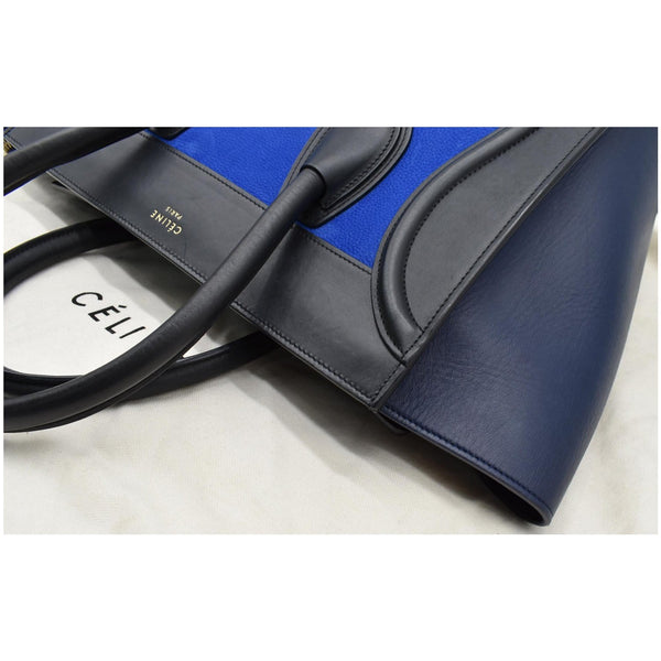 CELINE Mini Luggage Nubuck Calfskin Suede Leather Tote Bag Tri-Color