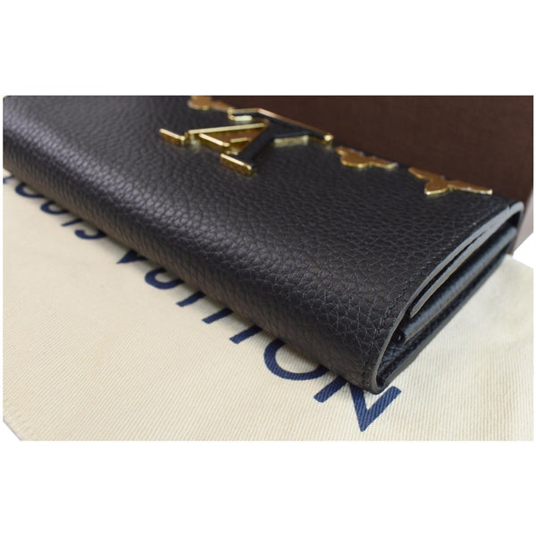 LOUIS VUITTON Capucines Crown Flowers Taurillon Wallet Black